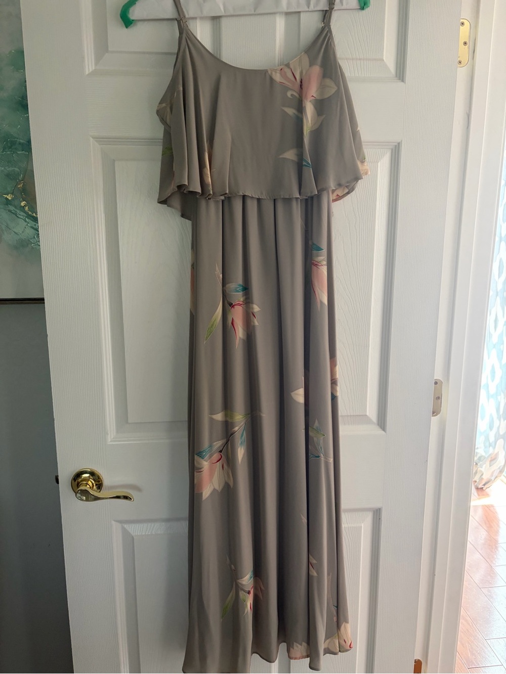 Show me your mumu floral gray bridesmaid dress. Size small